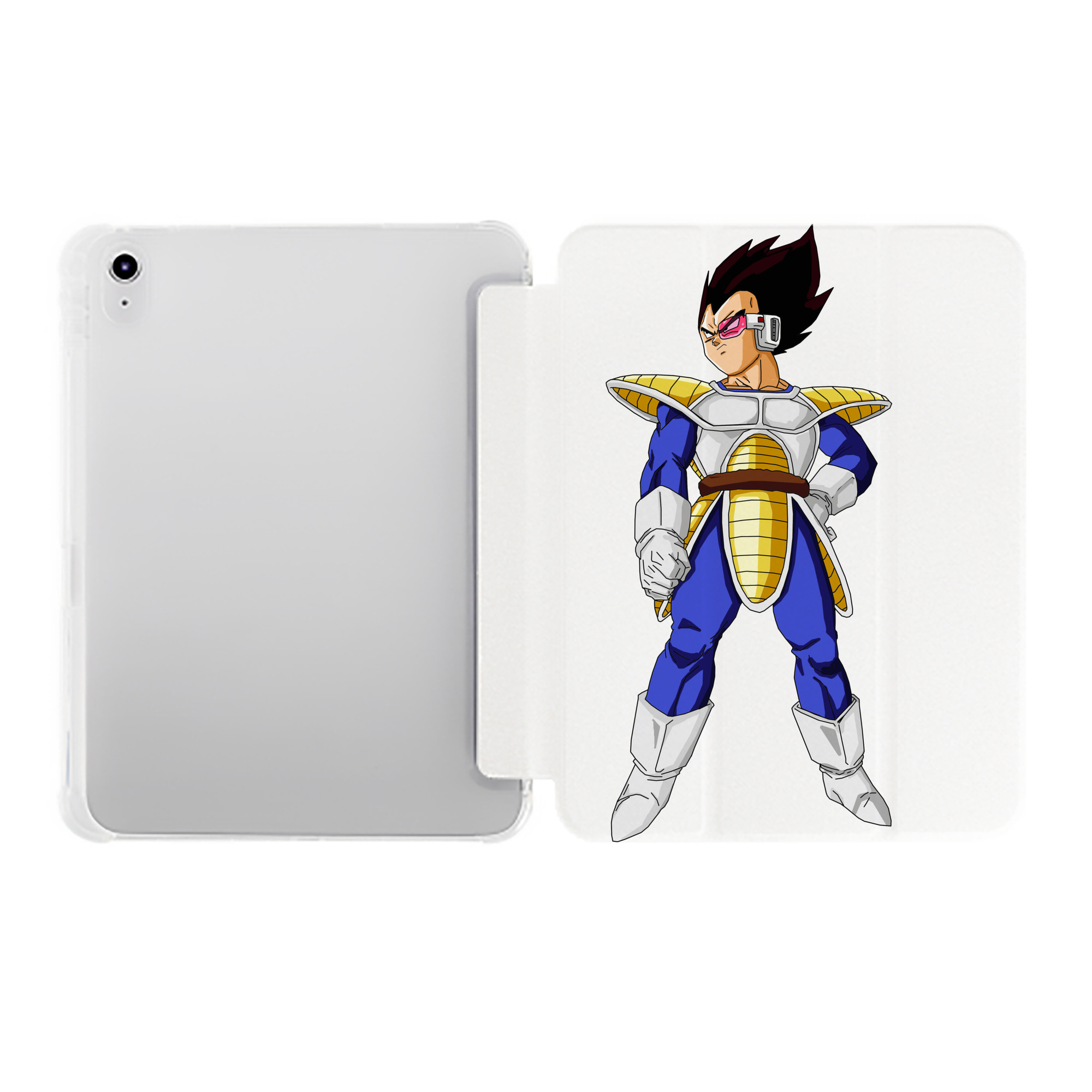 （画像用） ドラゴンボール ベジータ四世（Bejīta Yonsei）DRAGON BALL Vegeta IV IPad ケース ペン収納付き 三つ折りスタンド PUレザー×シリコン 対応機種9.5/10.5/10.9インチ